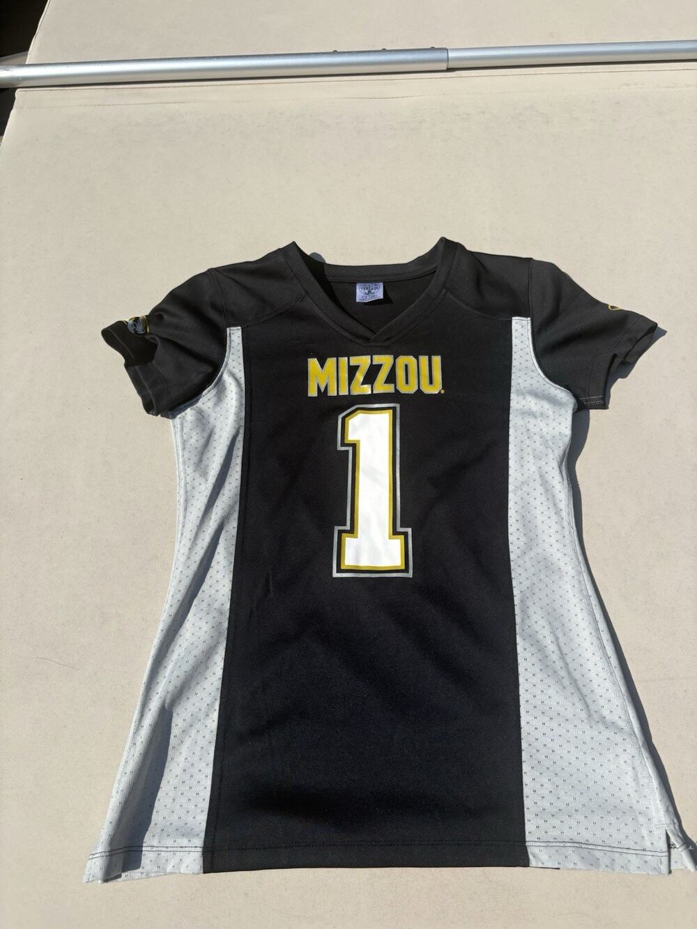 Rivalry Threads Mizzou Missouri Tigers #1 Jersey, Size S 4/6, Black
